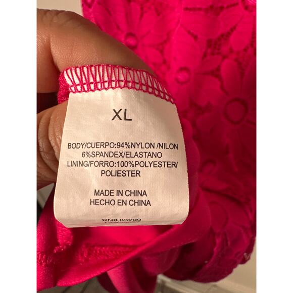 Tiana B Womens Sleeveless Lace Sheath Dress XL Pink Floral - Picture 8 of 9